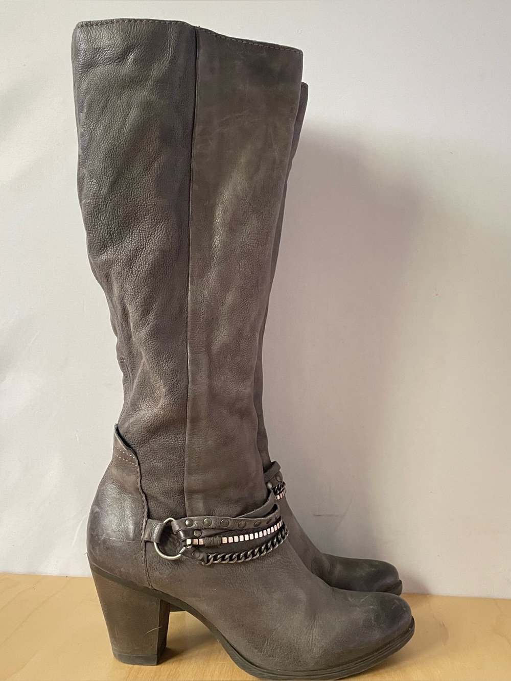 Browns Grey slouchy leather knee-high boots | EU 39